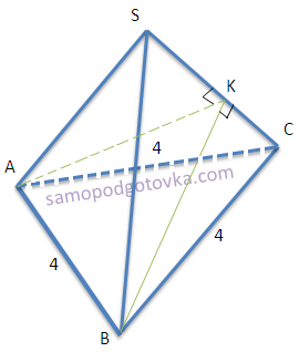 В правильной треугольной пирамиде SABC