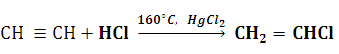 Уравнение реакции получения винилхлорида из ацетилена