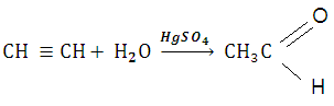 Уравнение получения уксусного альдегида из ацетилена