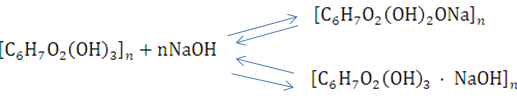 Формула реакции процесса мерсеризации целлюлозы